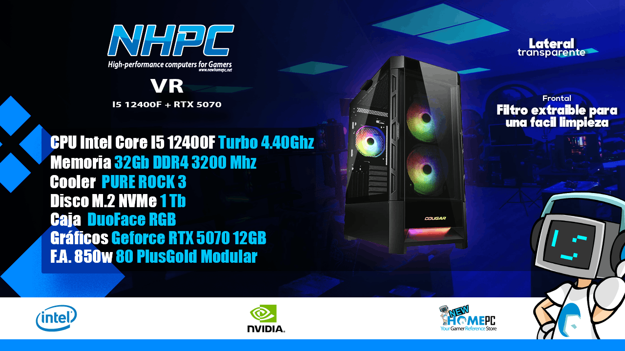 PC gaming NHPC VR - I5 12400F - RTX 5070 - 32GB - 1TB